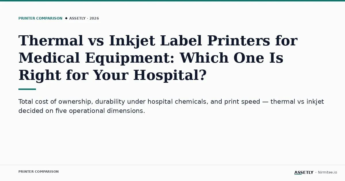 Thermal vs Inkjet Label Printers for Medical Equipment: Which One Is Right for Your Hospital?