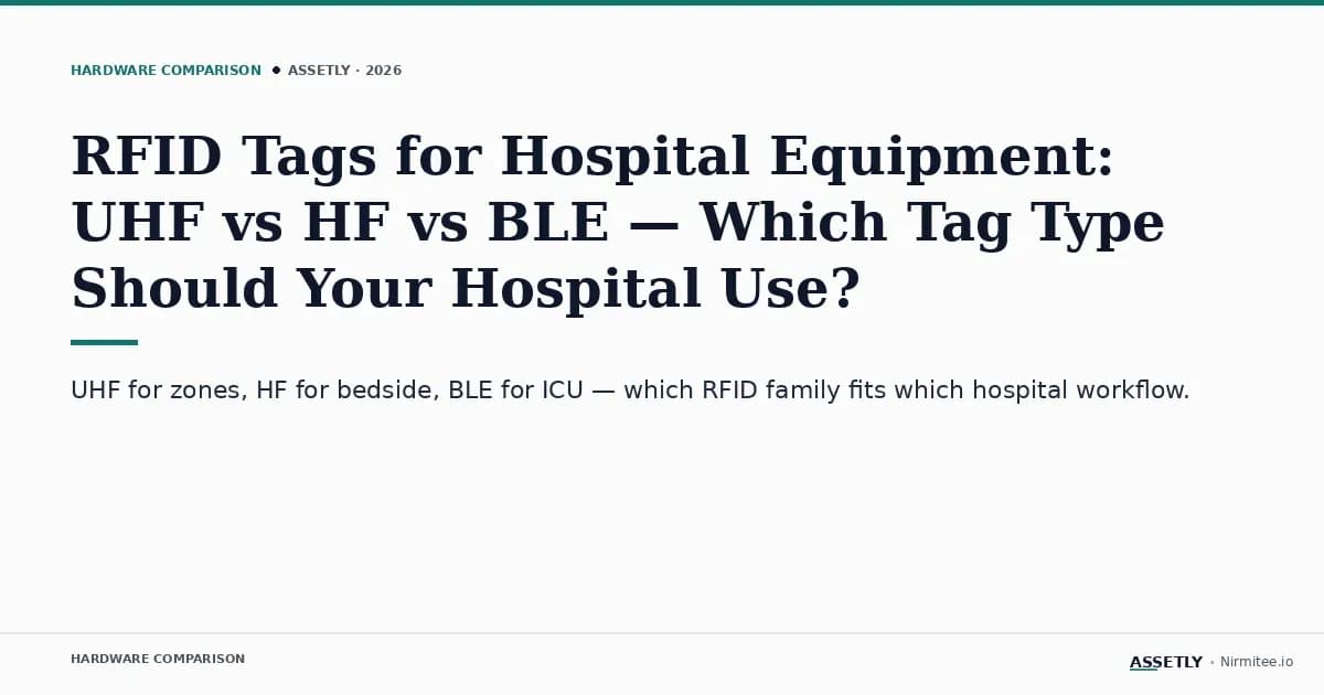 RFID Tags for Hospital Equipment: UHF vs HF vs BLE — Which Tag Type Should Your Hospital Use?