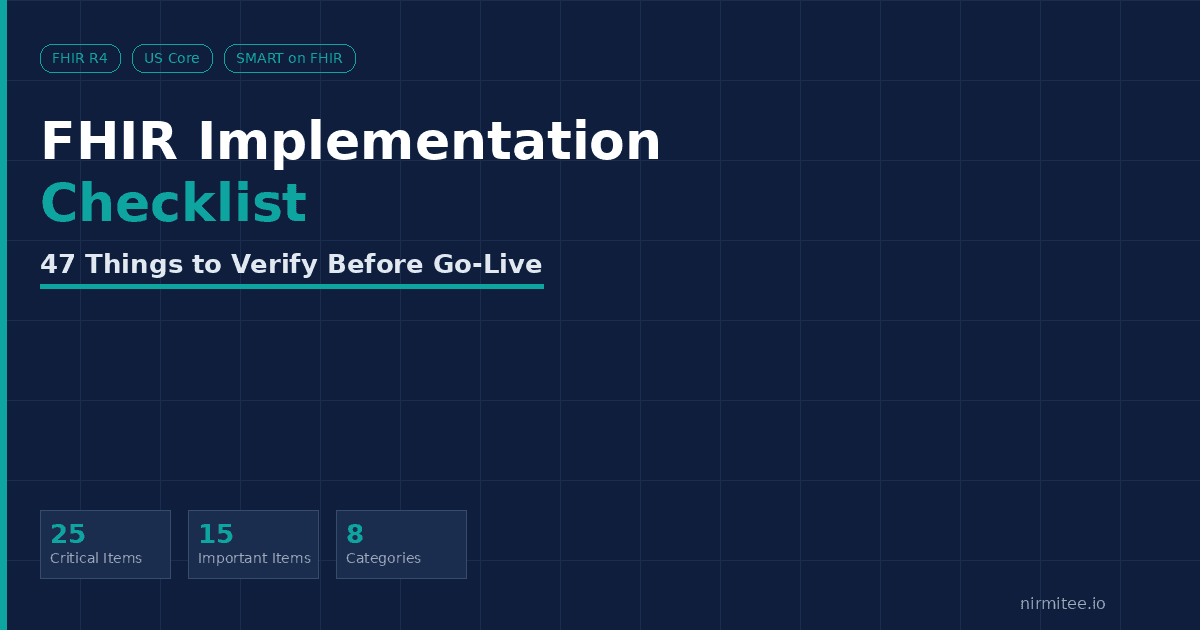 The FHIR Implementation Checklist: 47 Things to Verify Before Going Live