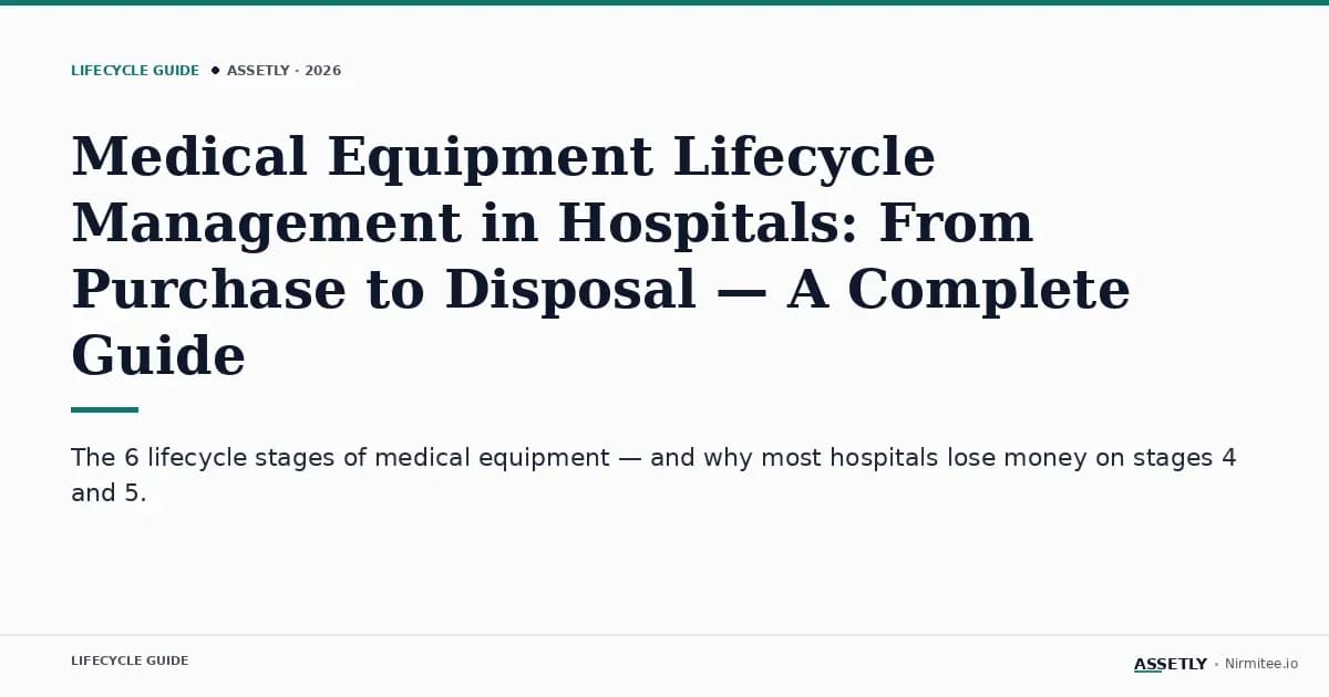 Medical Equipment Lifecycle Management in Hospitals: From Purchase to Disposal — A Complete Guide