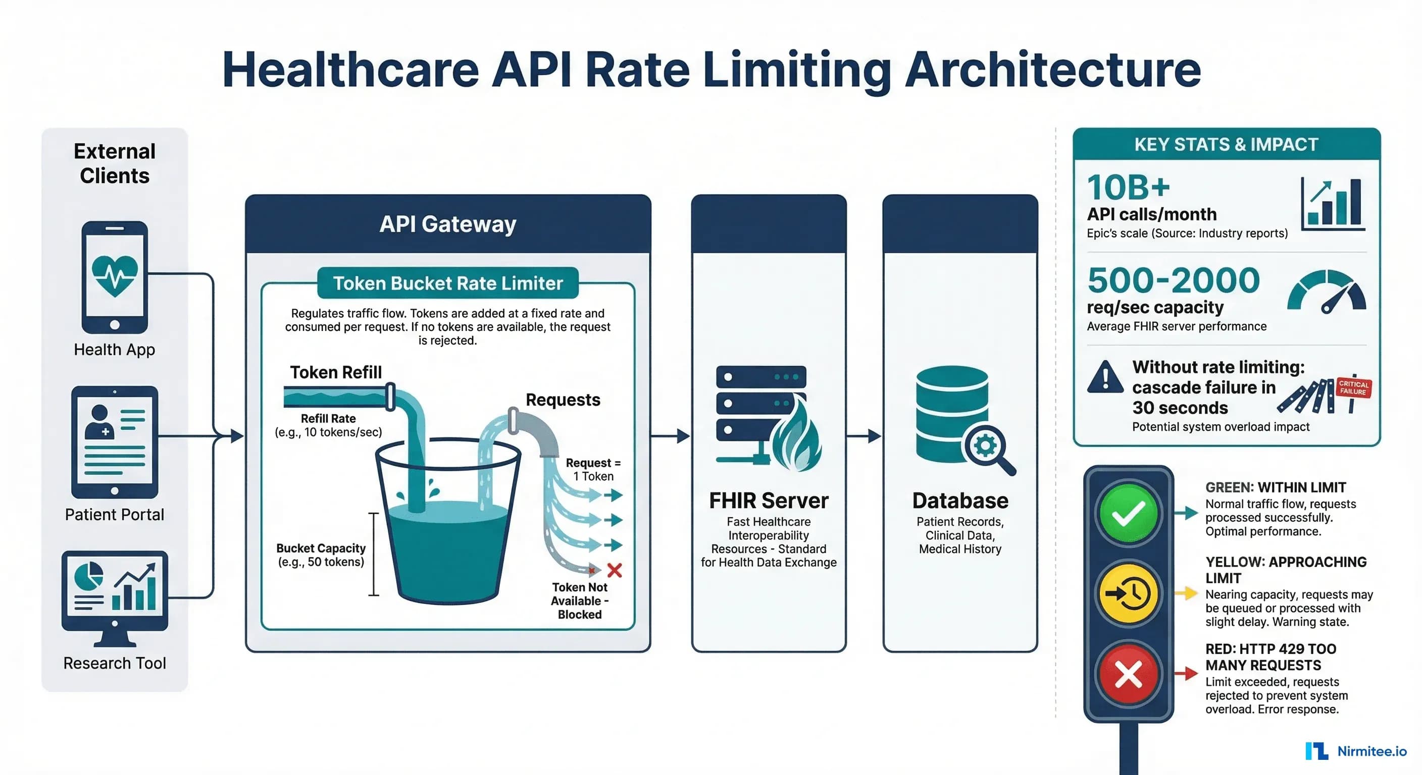 Healthcare API Rate Limiting and Throttling: Protecting Your FHIR Server from Runaway Clients