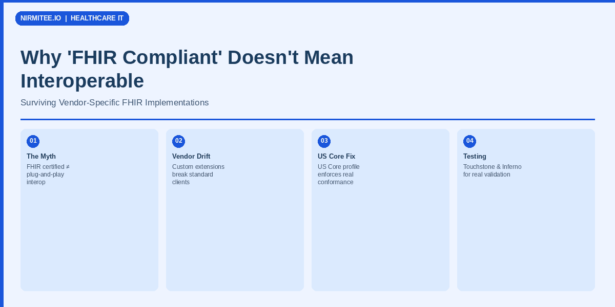 Why 'FHIR Compliant' Doesn't Mean Interoperable: Surviving Vendor-Specific Extensions Across Epic, Oracle, and athena