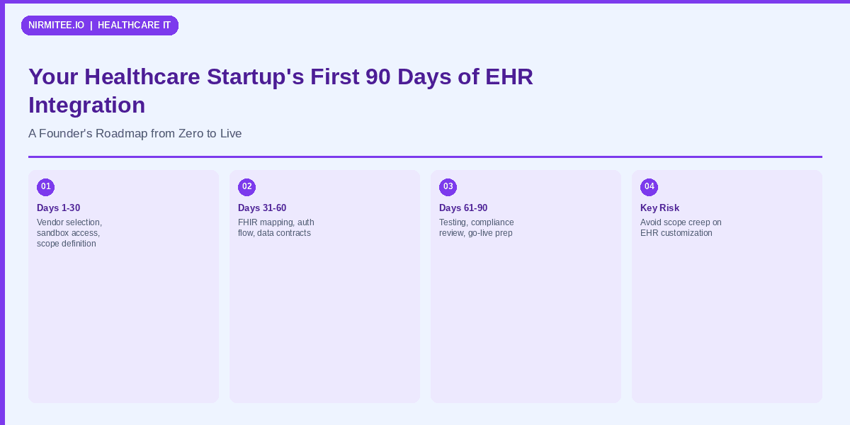 Your Healthcare Startup's First 90 Days of EHR Integration: A Founder's Honest Timeline