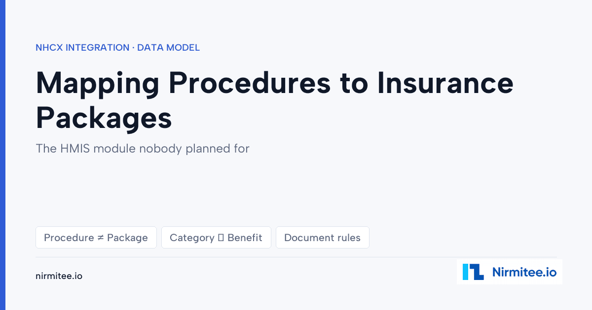Mapping Procedures to Insurance Packages in an HMIS: NHCX Requirements