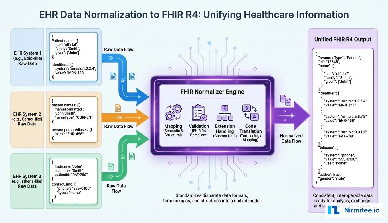 Ehr Visualization Data Normalization Visualization - Three EHR Formats Unified into FHIR R4